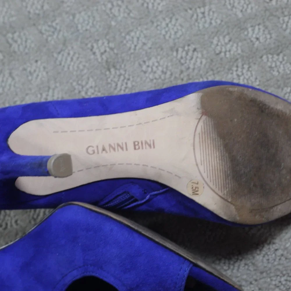 Gianni Bini Size 7.5 Electric Blue Peep Toe 4